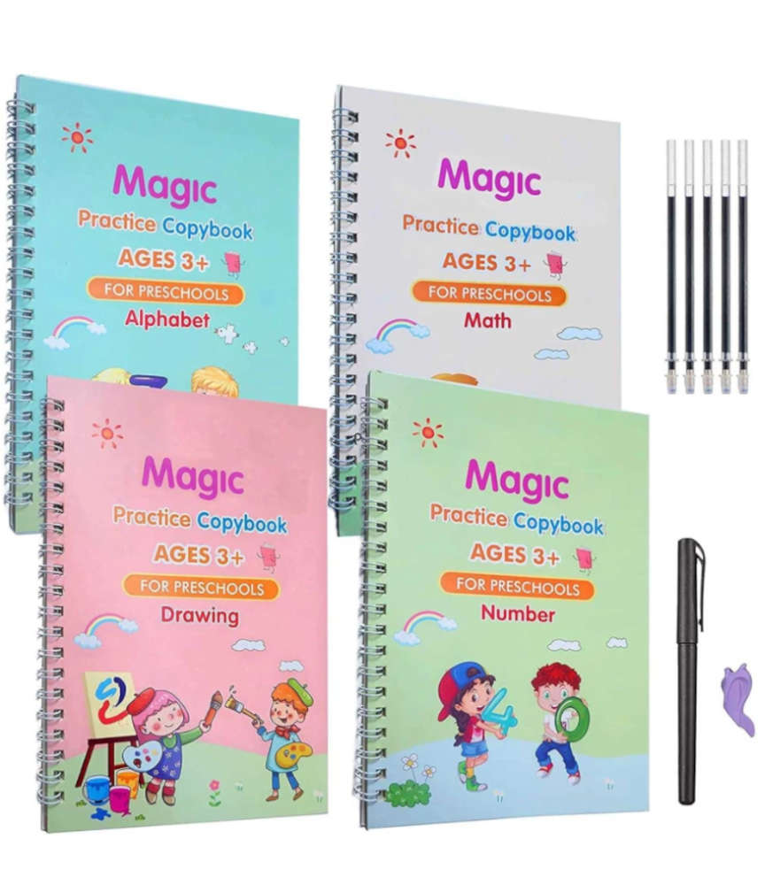 Sank Magic Practice Copybook Set Of 4 Books With Pen