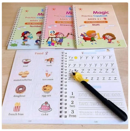 Sank Magic Practice Copybook Set Of 4 Books With Pen