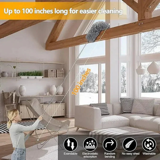 Microfiber Duster – 8Ft Extra Long Extendable Handle (Imported Quality)